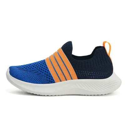 Kids Breathable Slip-On Sports Sneakers 🏃‍♂️💙🟧